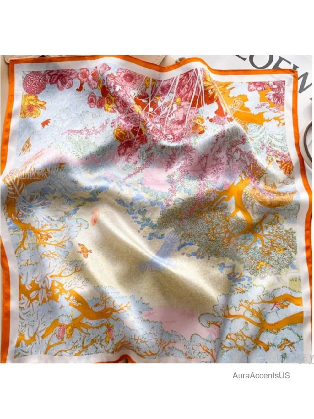 100% Pure Mulberry Silk Square Scarf Lightweight Neck Scarf Gift Packed